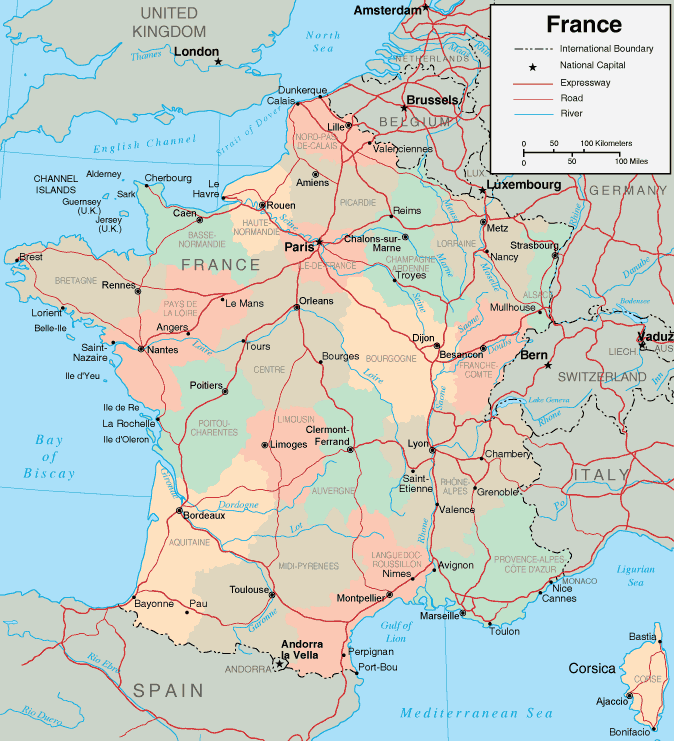 map of france and spain with cities. To print this map of France,