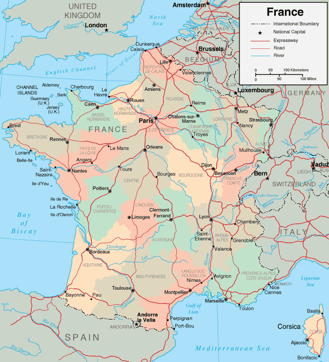 Map Of Western France Coastline Map Of France - Maps Of The French Republic Map Of Western France Coastline Map Of France - Maps Of The French Republic